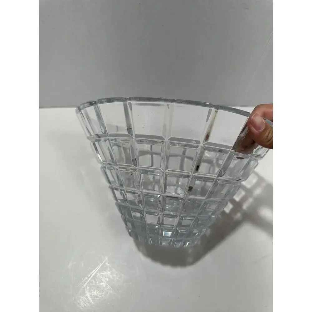 RARE Mikasa ATRIUM 11 inch Faceted Cubist Style Crystal Centerpiece Bowl W Label
